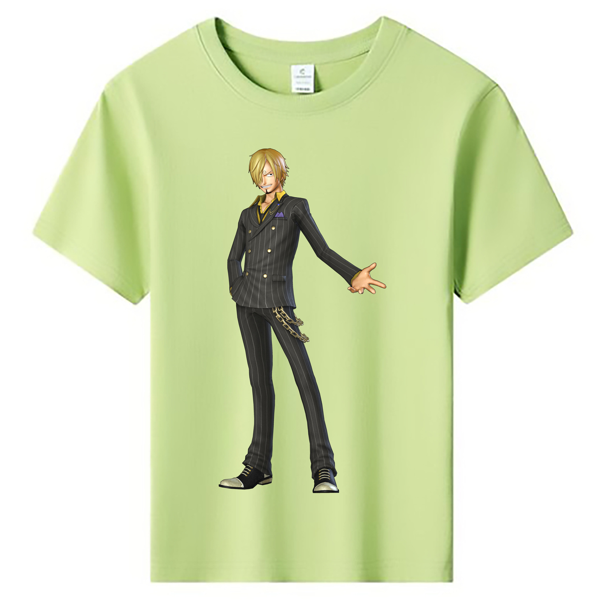 （画像用） ワンピース サンジ ONE PIECE Sanji 綿100％キッズTシャツ（フロントプリント）